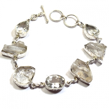 Pure silver clear crystal bracelet