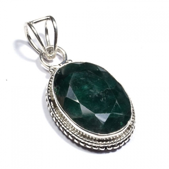 925 sterling silver green quartz gemstone pendant