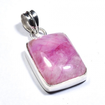 Pink moonstone pure silver pendant jewelry 
