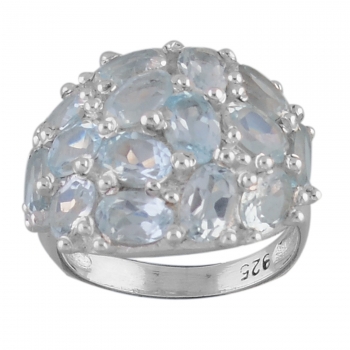 Blue Topaz Pure Silver Ring For Girls