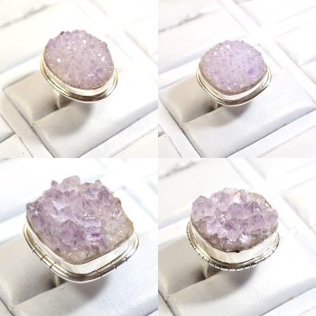 Purple Amethyst cluster druzy ring