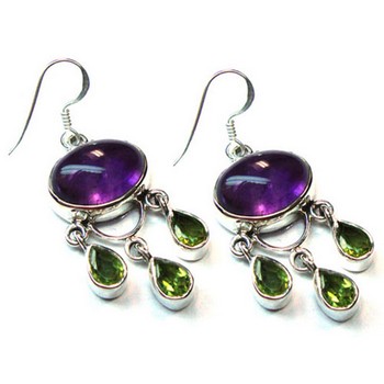 Pretty design natural gemstone drop earrings 