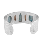 925 silver biwa pearl & larimar stone cuff bracelet
