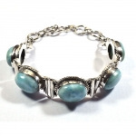 Blue larimar 925 sterling silver best selling bracelet for women