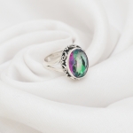 Pretty design rainbow mystic topaz handcrafted Indian ring jewellery