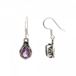 Indian purple amethyst sterling silver neckalce & earrings set