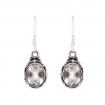 Spiritual healing clear crystal Indian gemstone necklace earrings set