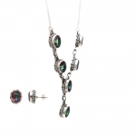 High fashion pure silver mystic topaz Indian jewellery sets