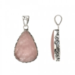 Pink rose quartz top design handcrafted artisan inspired wholesale Indian gemstone jewelry sets