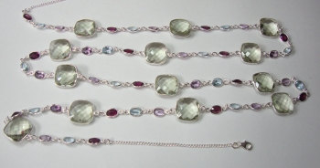 40 Inch Green Amethyst Necklace